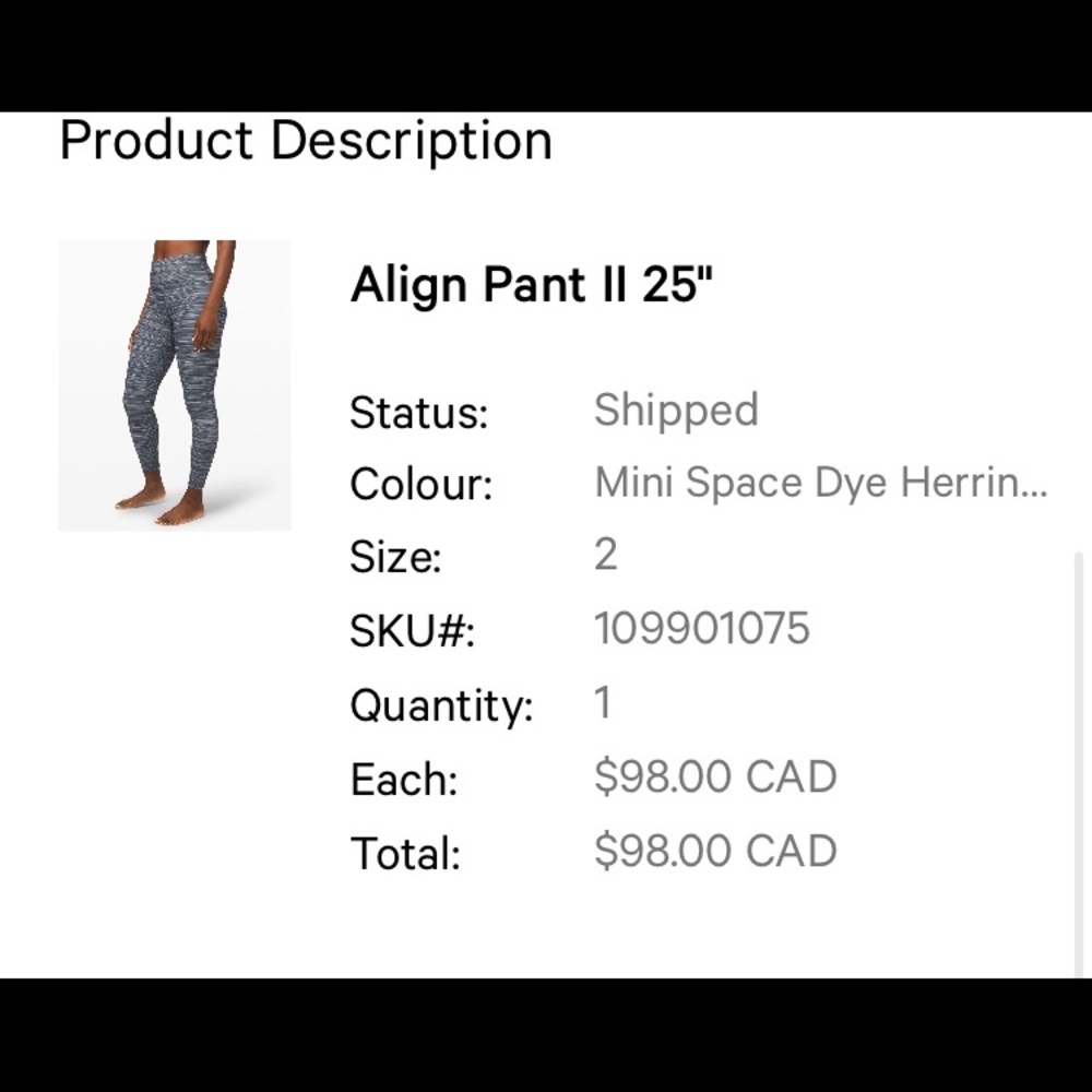 Align II  pants size 2
